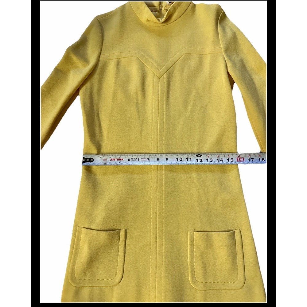 1970's Vintage Butte Knit Yellow Mustard‎ Dress Womens Size Small/Medium - Picture 11 of 12